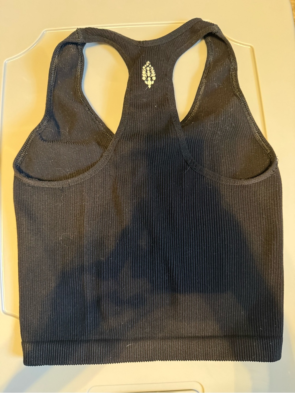 Free People Black Ribbed Racerback Tank - Picture 2 of 4